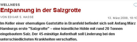 Entpannung in der Salzgrotte