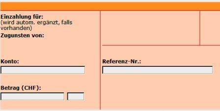 Orangener Einzahlungsschein