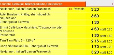 Schnaeppchenliste Coop