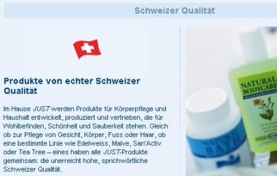 Schweizer Qualität von JUST