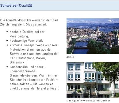 Schweizer Qualität bei AquaClic