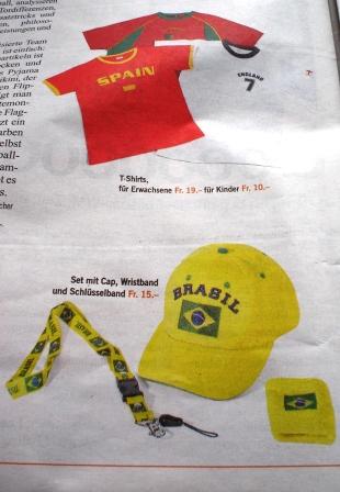 T-Shirt Spanien und Kappe für Brasilien